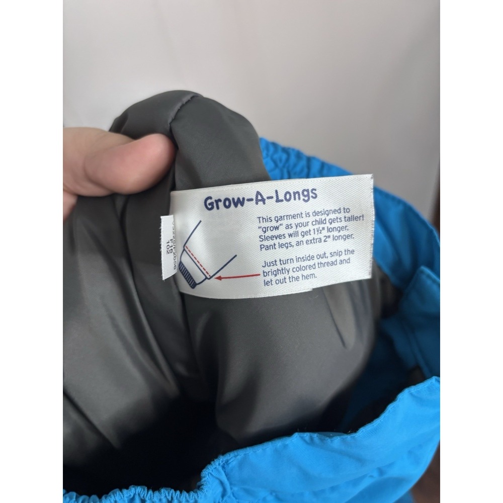 Lands End Kids Snow Pants Size 12S Blue Elastic Waist Grow-a-longs Pockets - Picture 10 of 14